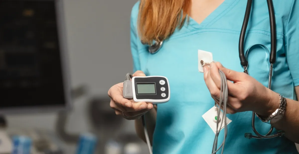 Dispozitiv Holter EKG aplicat la pacient în Cluj-Napoca